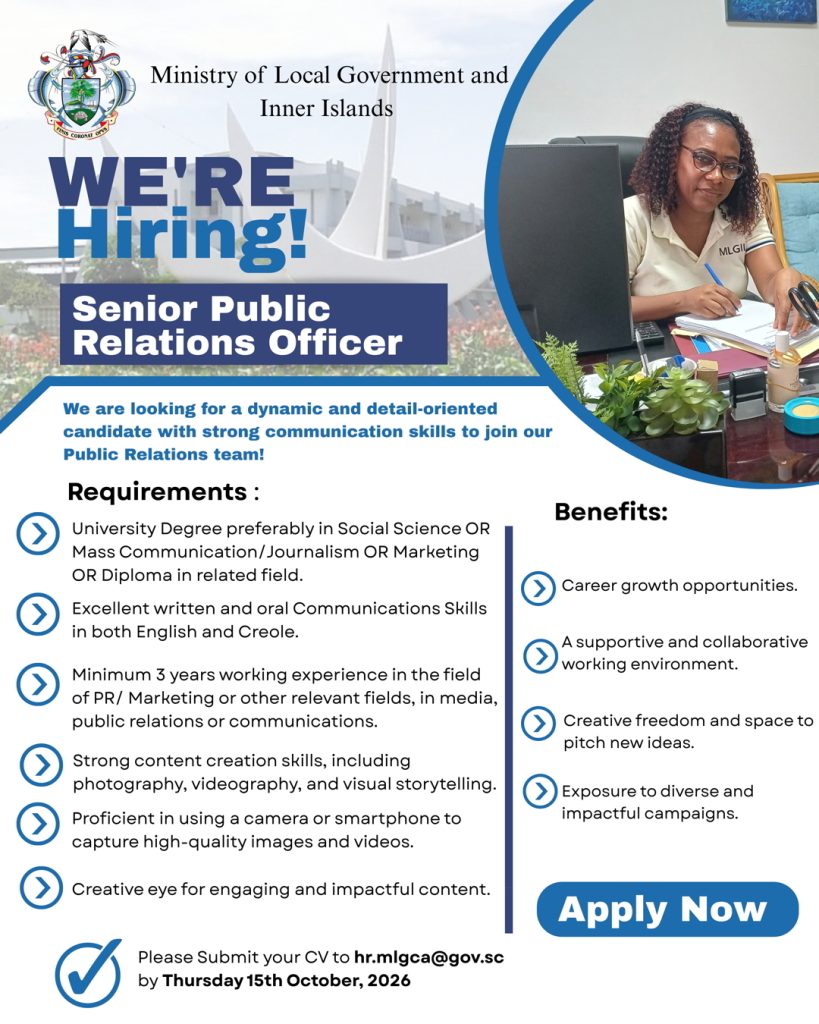 Senior Public Relations Officer – JOBO.sc